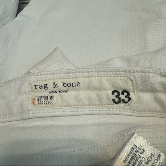 Rag & Bone Nina High Rise Skinny Ankle Flare Denim Jeans White Sz 33 - Picture 9 of 13